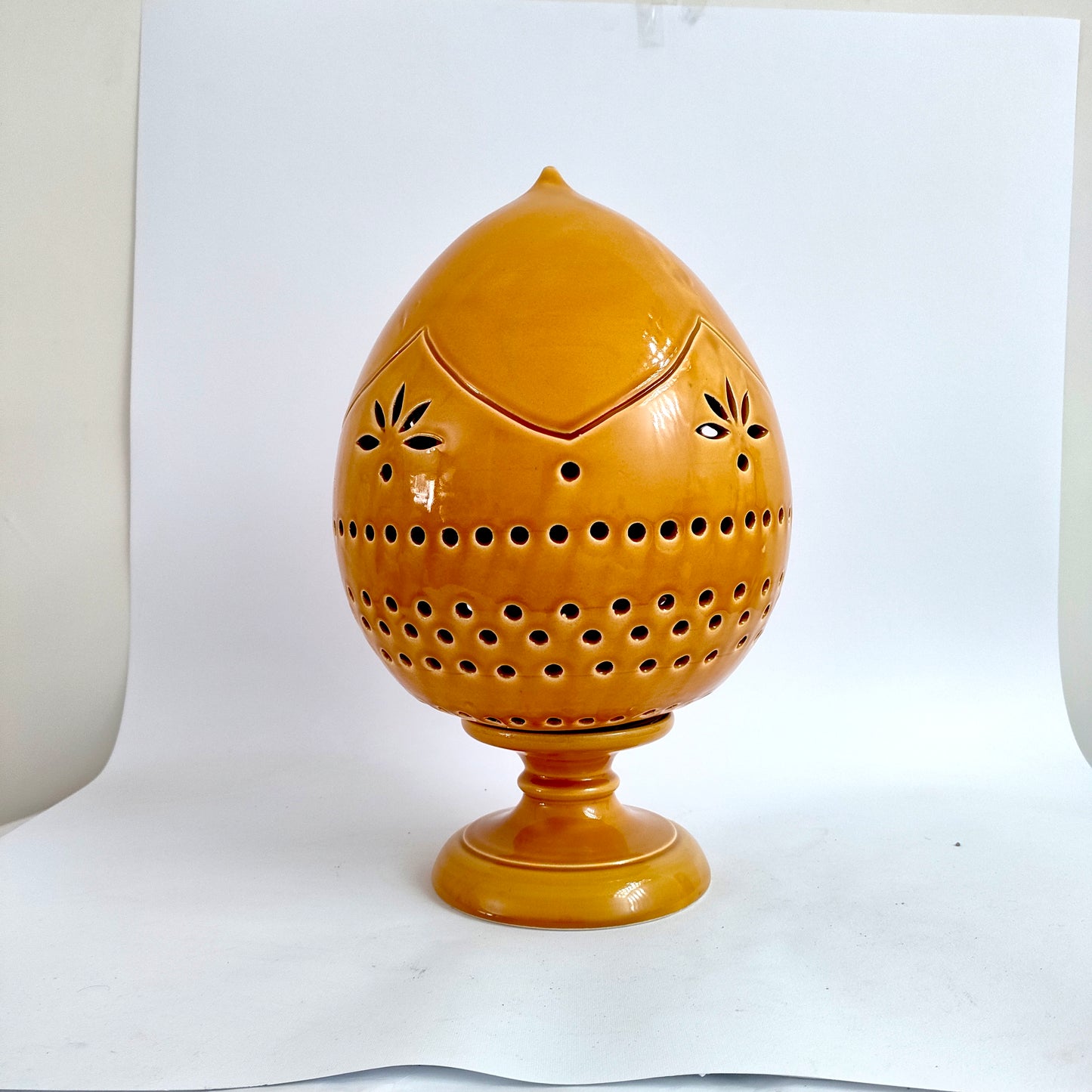 Pumo Lampada Modellato a Mano Giallo Ambra 40cm